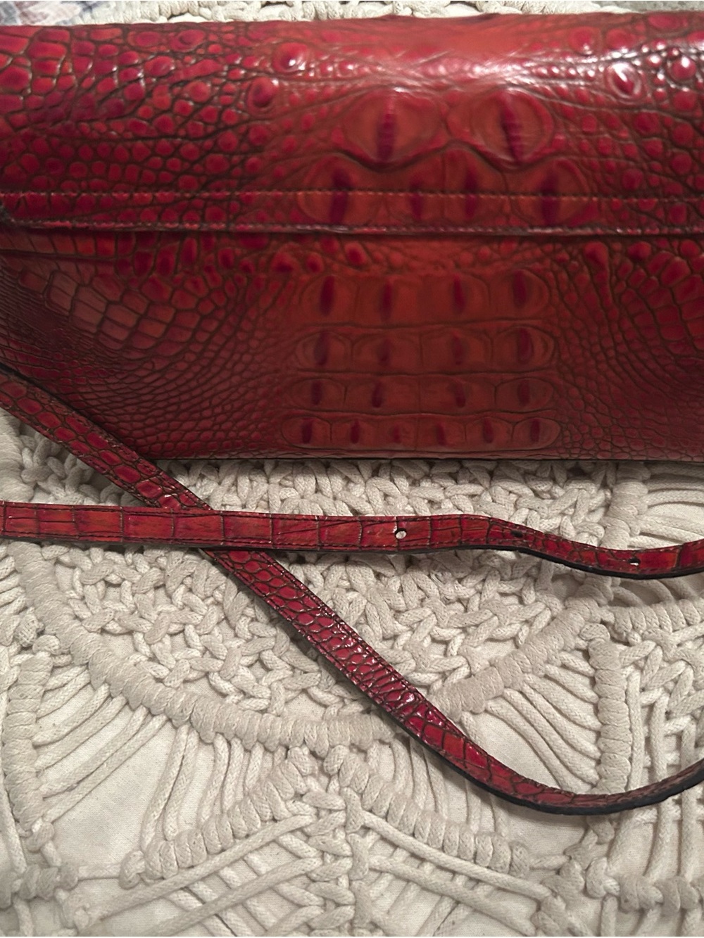 Brahmin Melbourne Crocodile Embossed Leather Crossbody Bag - Picture 4 of 11
